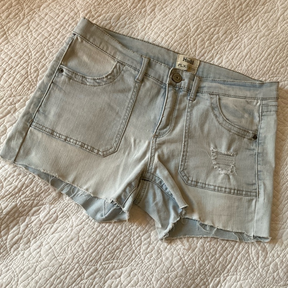 Mudd Blue Jean Shorts Distressed, Junior’s 13